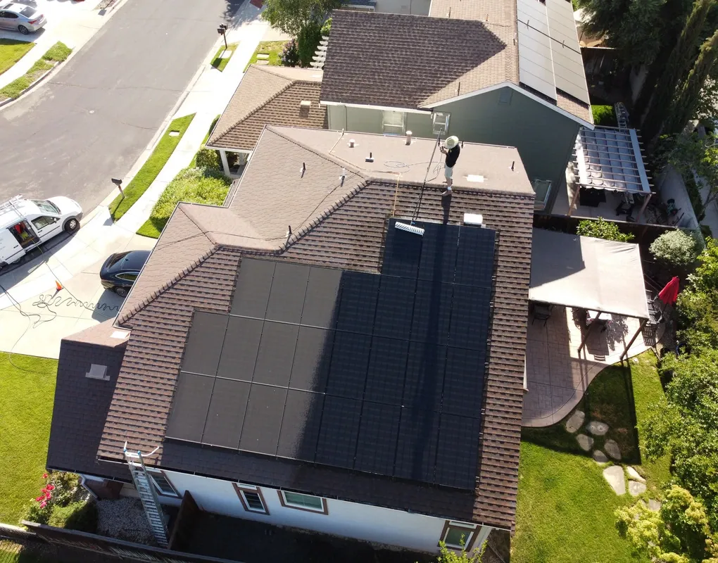 Solar panel installation in the East Bay