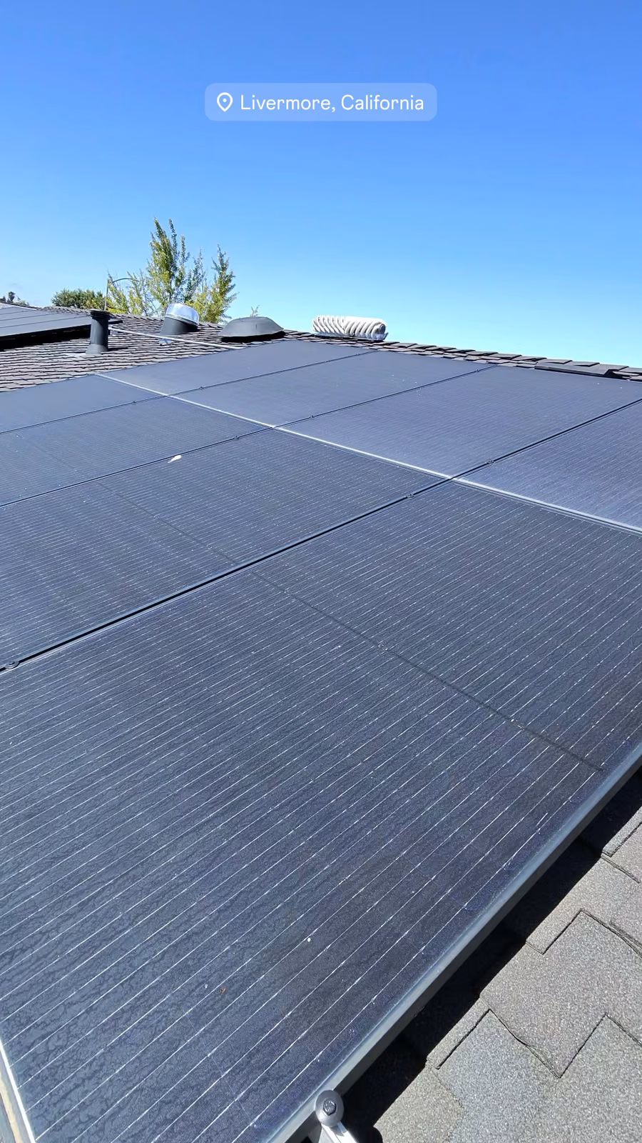 Clean solar panels at a Livermore property