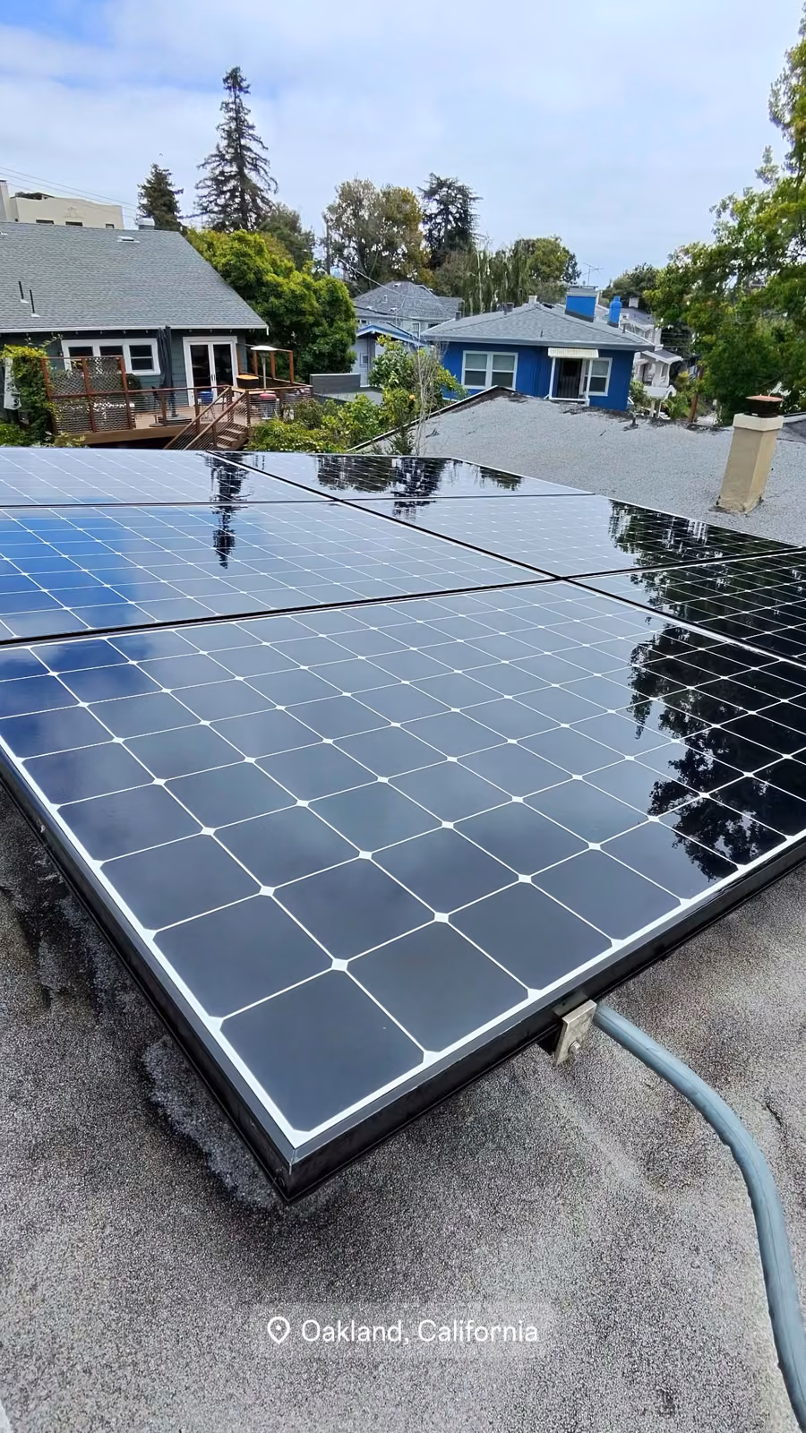 Clean solar panels at an Oakland property