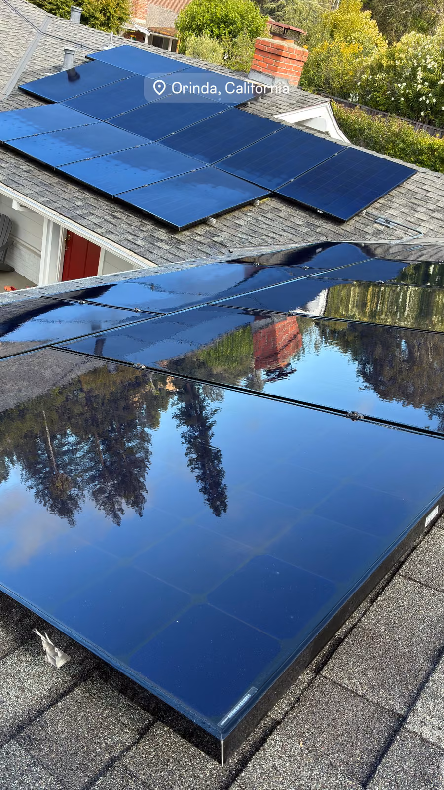 Clean residential solar panels at an Orinda property